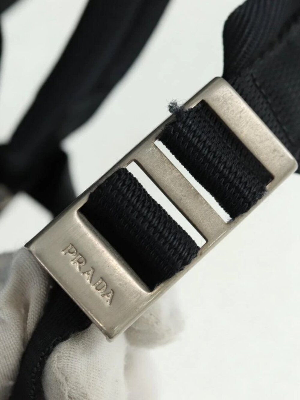 PRADA Backpack Nylon Black Silver Auth bs31873 - Picture 15 of 16